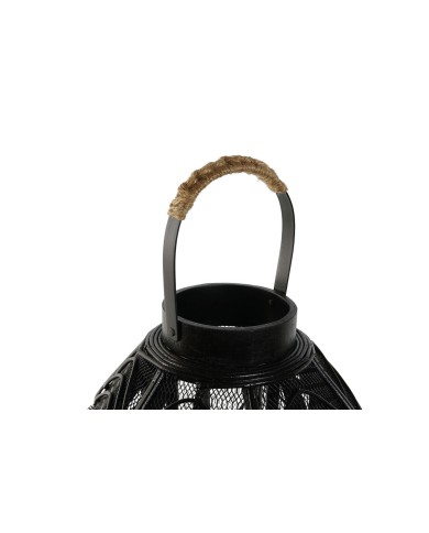 Portacandele Home ESPRIT Nero Metallo 26,5 x 26,5 x 28 cm