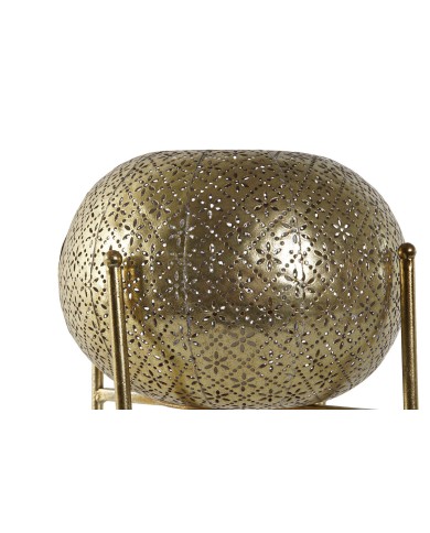 Portacandele Home ESPRIT Dorato Metallo Cristallo 24 x 24 x 20 cm