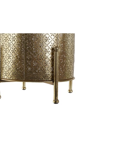 Portacandele Home ESPRIT Dorato Metallo Cristallo 24 x 24 x 33 cm