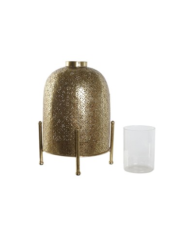Portacandele Home ESPRIT Dorato Metallo Cristallo 24 x 24 x 33 cm