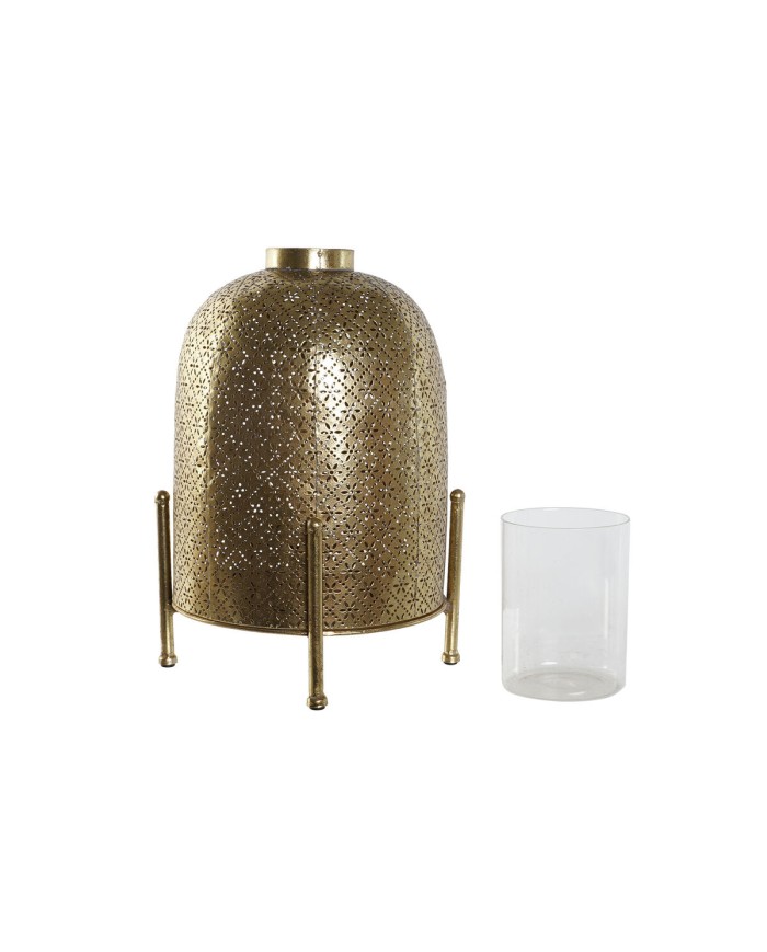 Portacandele Home ESPRIT Dorato Metallo Cristallo 24 x 24 x 33 cm Portacandele Home ESPRIT Dorato Metallo Cristallo 24 x 24 x 33 cm