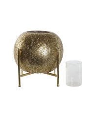 Portacandele Home ESPRIT Dorato Metallo Cristallo 29 x 29 x 26,5 cm Portacandele Home ESPRIT Dorato Metallo Cristallo 29 x 29 x 26,5 cm