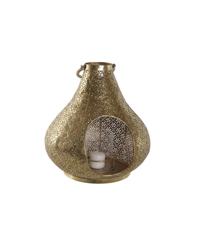 Portacandele Home ESPRIT Dorato Metallo Cristallo 25 x 25 x 26,5 cm