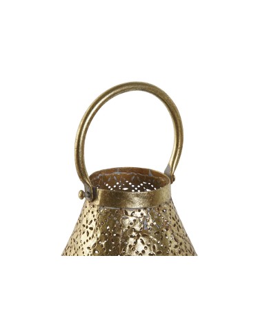 Portacandele Home ESPRIT Dorato Metallo Cristallo 25 x 25 x 26,5 cm