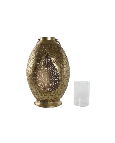 Portacandele Home ESPRIT Dorato Metallo Cristallo 24 x 24 x 38,5 cm