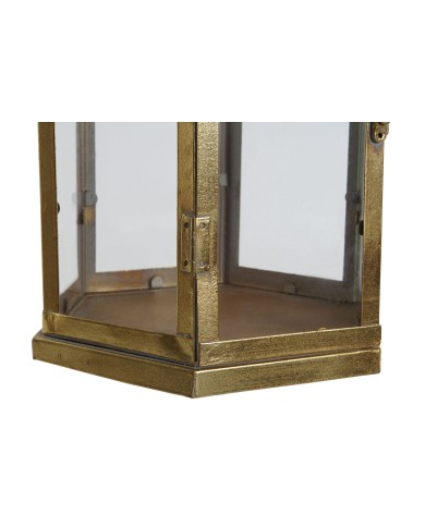 Portacandele Home ESPRIT Dorato Metallo Cristallo 23 x 23 x 48 cm