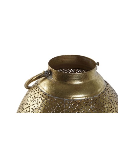 Portacandele Home ESPRIT Dorato Metallo Cristallo 24 x 24 x 38,5 cm