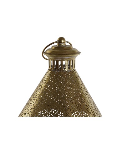 Portacandele Home ESPRIT Dorato Metallo Cristallo 23 x 23 x 48 cm