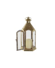 Portacandele Home ESPRIT Dorato Metallo Cristallo 18 x 18 x 35,5 cm Portacandele Home ESPRIT Dorato Metallo Cristallo 18 x 18 x 35,5 cm