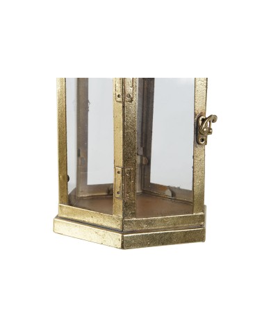 Portacandele Home ESPRIT Dorato Metallo Cristallo 18 x 18 x 35,5 cm