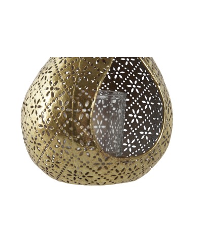 Portacandele Home ESPRIT Dorato Metallo Cristallo 12,5 x 11,5 x 13,5 cm