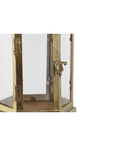 Portacandele Home ESPRIT Dorato Metallo Cristallo 18 x 18 x 35,5 cm