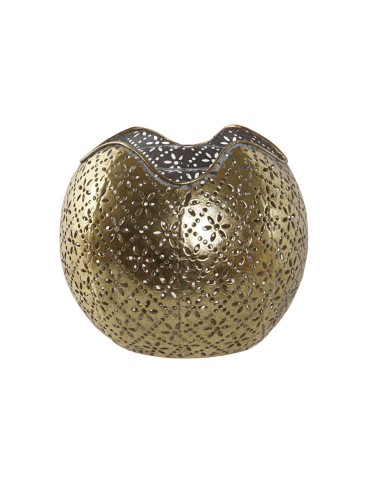 Portacandele Home ESPRIT Dorato Metallo Cristallo 13,5 x 13,5 x 11,5 cm