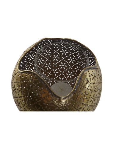 Portacandele Home ESPRIT Dorato Metallo Cristallo 13,5 x 13,5 x 11,5 cm