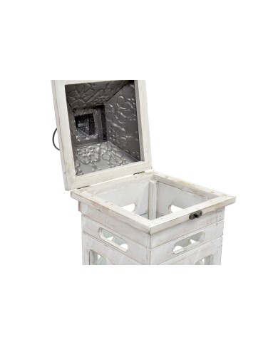 Lampioni Home ESPRIT Naturale Cristallo Abete Arabo 26,5 x 26,5 x 65 cm (2 Pezzi)