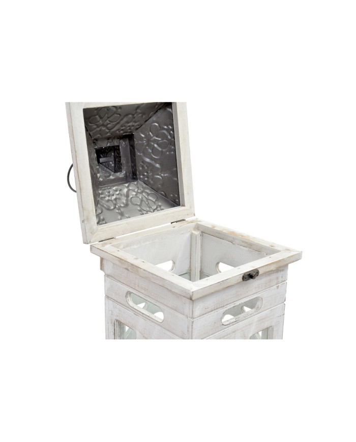 Lampioni Home ESPRIT Naturale Cristallo Abete Arabo 26,5 x 26,5 x 65 cm (2 Pezzi)