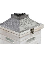 Lampioni Home ESPRIT Naturale Cristallo Abete Arabo 26,5 x 26,5 x 65 cm (2 Pezzi)