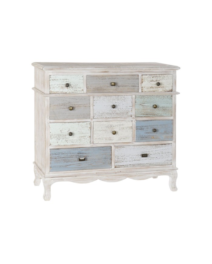 Cassettiera Home ESPRIT Azzurro Bianco Grigio chiaro Cottage 94 x 35 x 87 cm Cassettiera Home ESPRIT Azzurro Bianco Grigio chiaro Cottage 94 x 35 x 87 cm