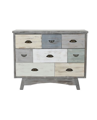 Cassettiera Home ESPRIT Grigio Multicolore Cottage 100 x 40 x 80 cm Cassettiera Home ESPRIT Grigio Multicolore Cottage 100 x 40 x 80 cm