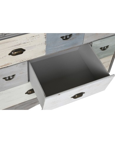 Cassettiera Home ESPRIT Grigio Multicolore Cottage 100 x 40 x 80 cm