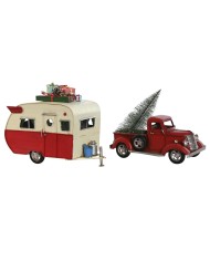 Decorazione Natalizia Home ESPRIT Rosso Roulotte 73 x 19 x 28,5 cm Decorazione Natalizia Home ESPRIT Rosso Roulotte 73 x 19 x 28,5 cm