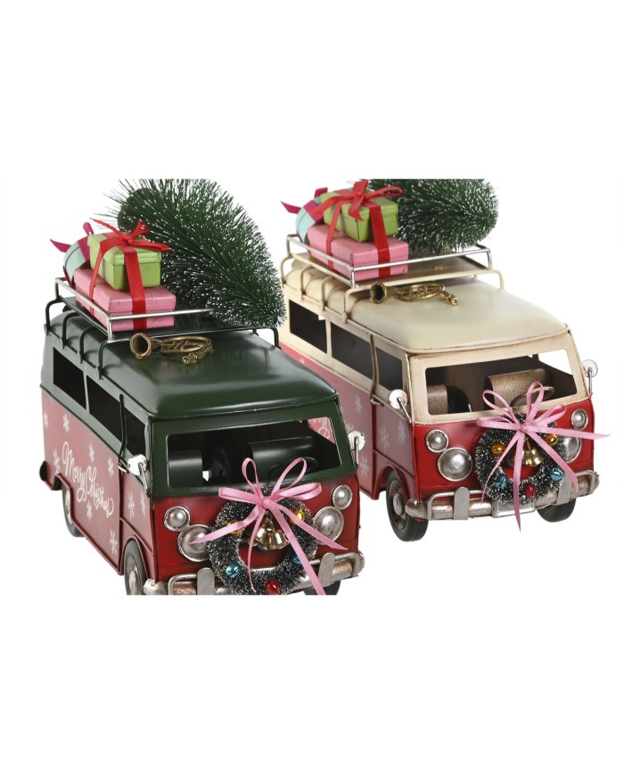 Decorazione Natalizia Home ESPRIT Rosso Verde 27 x 12 x 20 cm (2 Unità)