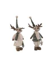 Decorazione Natalizia Home ESPRIT Rosso Verde 37 x 15,5 x 12 cm (2 Unità)