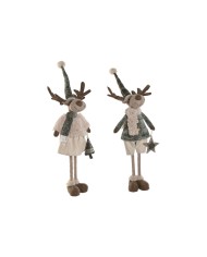 Decorazione Natalizia Home ESPRIT Verde Beige Renna 29 x 16 x 60 cm (2 Unità) Decorazione Natalizia Home ESPRIT Verde Beige Renna 29 x 16 x 60 cm (2 Unità)