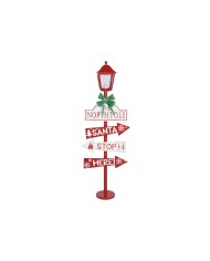 Lanterna Home ESPRIT Rosso Metallo 54,5 x 22 x 154 cm