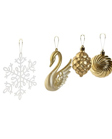 Palle di Natale Home ESPRIT Dorato Polietilene 28 x 7 x 40 cm (70 piezas)