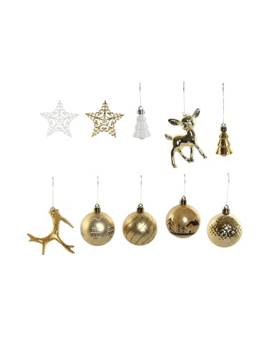 Palle di Natale Home ESPRIT Dorato Polietilene 28 x 6 x 24 cm (55 Pezzi)