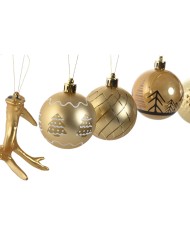 Palle di Natale Home ESPRIT Dorato Polietilene 28 x 6 x 24 cm (55 Pezzi)