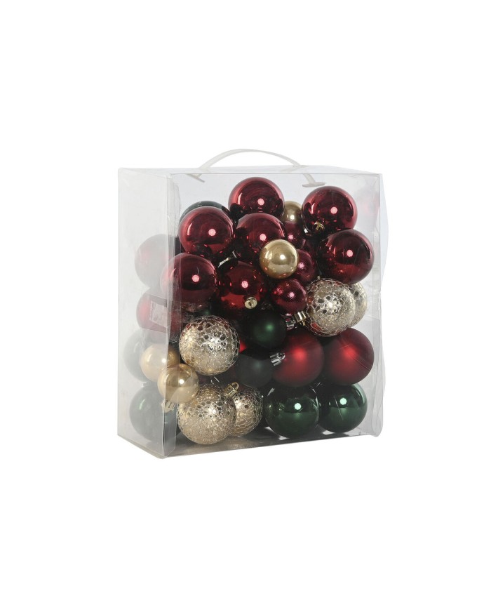 Palle di Natale Home ESPRIT Rosso Verde Polietilene 27 x 12 x 25 cm (50 Pezzi)