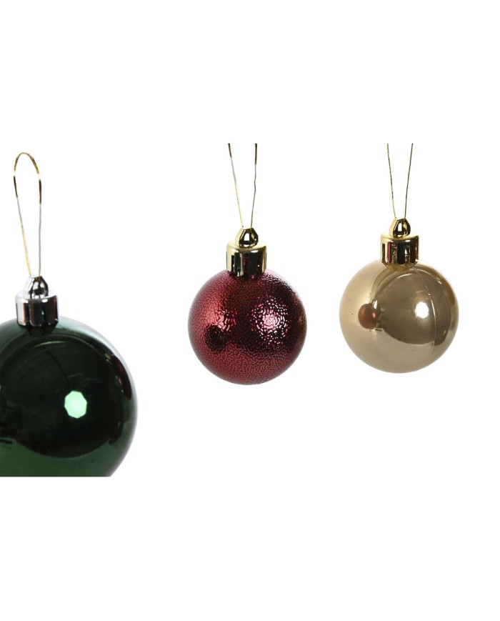 Palle di Natale Home ESPRIT Rosso Verde Polietilene 27 x 12 x 25 cm (50 Pezzi)