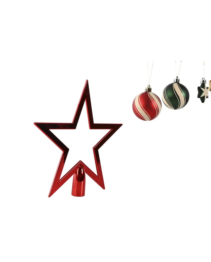 Palle di Natale Home ESPRIT Rosso Verde Polietilene 21 x 6,5 x 27 cm (53 Pezzi)