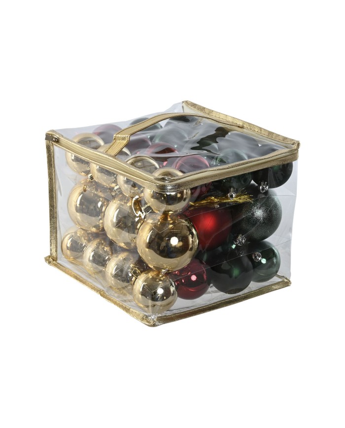 Palle di Natale Home ESPRIT Rosso Verde Polietilene 25 x 25 x 25 cm (41 Pezzi)