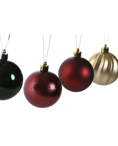 Palle di Natale Home ESPRIT Rosso Verde Polietilene 28 x 12 x 42 cm (34 Pezzi)