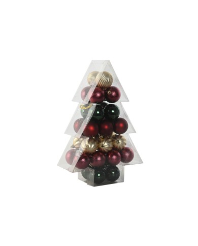 Palle di Natale Home ESPRIT Rosso Verde Polietilene 28 x 12 x 42 cm (34 Pezzi)