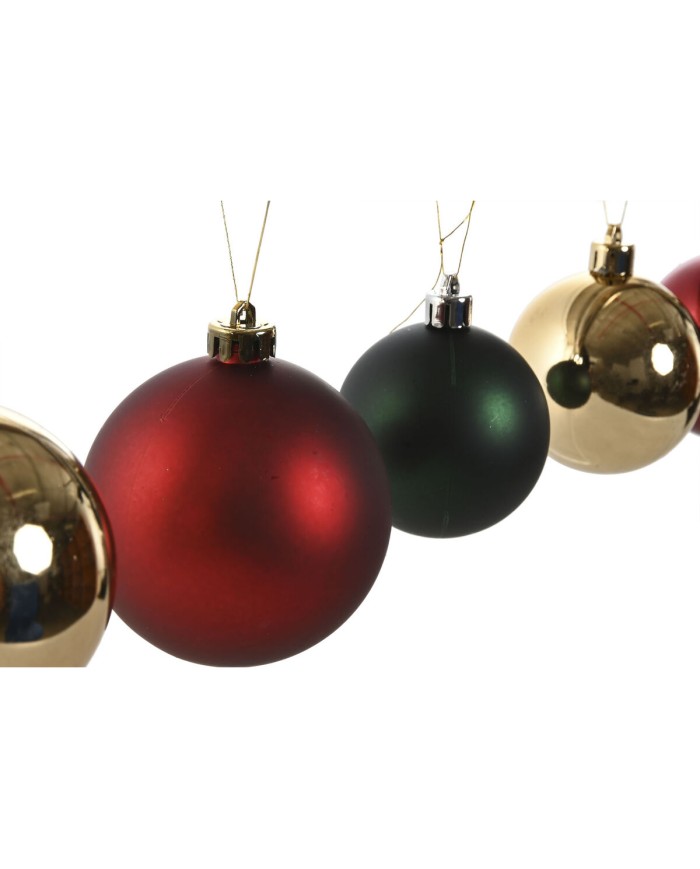 Palle di Natale Home ESPRIT Rosso Verde Polietilene 25 x 25 x 25 cm (41 Pezzi)