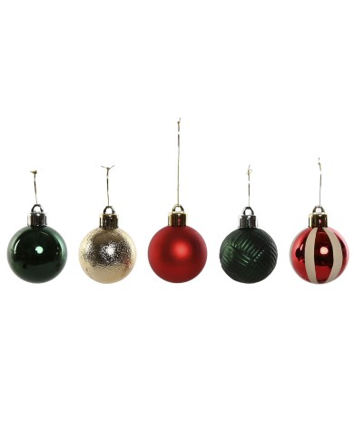 Palle di Natale Home ESPRIT Rosso Verde Polietilene 27 x 4 x 26 cm (20 Pezzi)