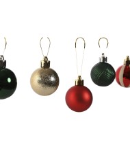 Palle di Natale Home ESPRIT Rosso Verde Polietilene 27 x 4 x 26 cm (20 Pezzi)