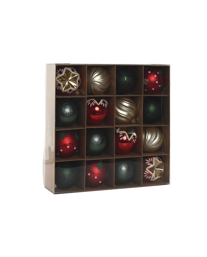 Palle di Natale Home ESPRIT Rosso Dorato Polietilene 32,5 x 8 x 32,5 cm (16 Pezzi) Palle di Natale Home ESPRIT Rosso Dorato Polietilene 32,5 x 8 x 32,5 cm (16 Pezzi)