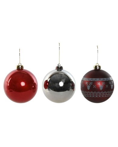 Palle di Natale Home ESPRIT Rosso Argentato Polietilene 21,5 x 21,5 x 22,5 cm (15 Pezzi) Palle di Natale Home ESPRIT Rosso Argentato Polietilene 21,5 x 21,5 x 22,5 cm (15 Pezzi)