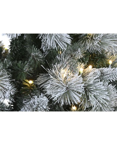 Albero di Natale Home ESPRIT Verde PVC Metallo Nevoso 96 x 96 x 150 cm