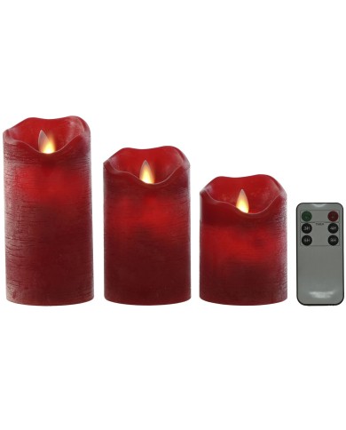 Candela LED Home ESPRIT Rosso 26,5 x 8 x 17 cm (3 Pezzi) Candela LED Home ESPRIT Rosso 26,5 x 8 x 17 cm (3 Pezzi)