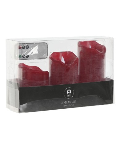 Candela LED Home ESPRIT Rosso 26,5 x 8 x 17 cm (3 Pezzi) Candela LED Home ESPRIT Rosso 26,5 x 8 x 17 cm (3 Pezzi)