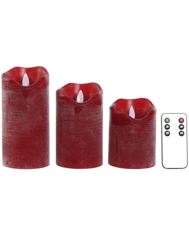 Candela LED Home ESPRIT Rosso 26,5 x 8 x 17 cm (3 Pezzi) Candela LED Home ESPRIT Rosso 26,5 x 8 x 17 cm (3 Pezzi)