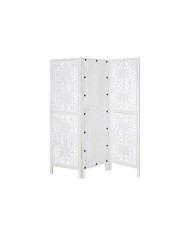 Paravento Home ESPRIT Bianco Legno di mango Specchio 152 x 2 x 182 cm