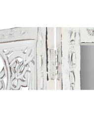 Paravento Home ESPRIT Bianco Legno di mango Specchio 152 x 2 x 182 cm
