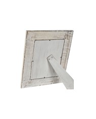 Cornice Portafoto Home ESPRIT Bianco Naturale Cristallo Legno di mango Fiore Indiano 31,5 x 2 x 36,5 cm